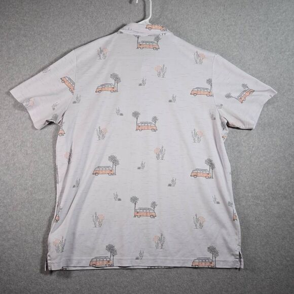 Travis Mathew Polo Shirt Men’s Size 2xl White VW Bus Summer Desert - Picture 6 of 11